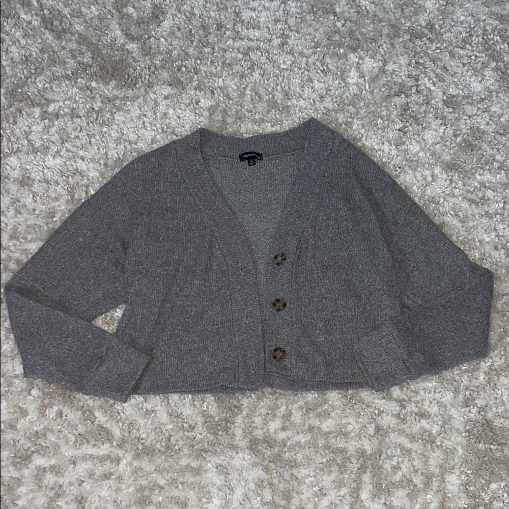 Elegant Gray Women's Cardigan